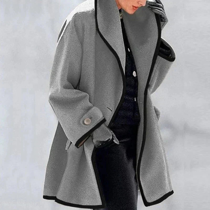 Casey | Wolcoat met Contrasterende Bies