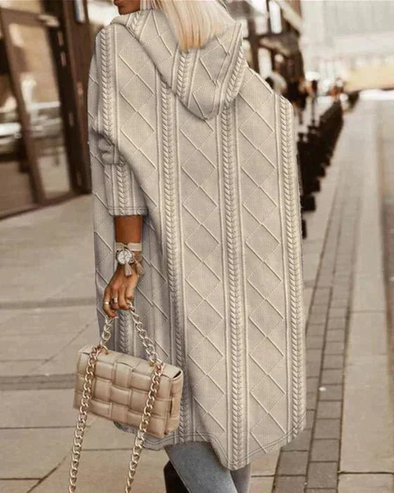 Elise | Lange Gebreide Cardigan met Capuchon