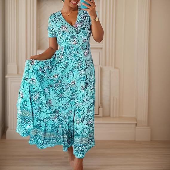 Sofia™ | Jurk met V-hals en bloemenprint