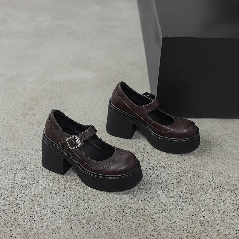 Pela leren pumps