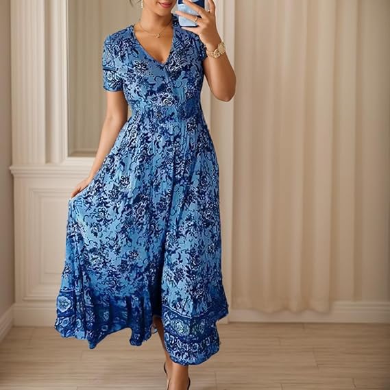 Sofia™ | Jurk met V-hals en bloemenprint