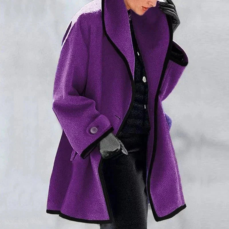 Casey | Wolcoat met Contrasterende Bies