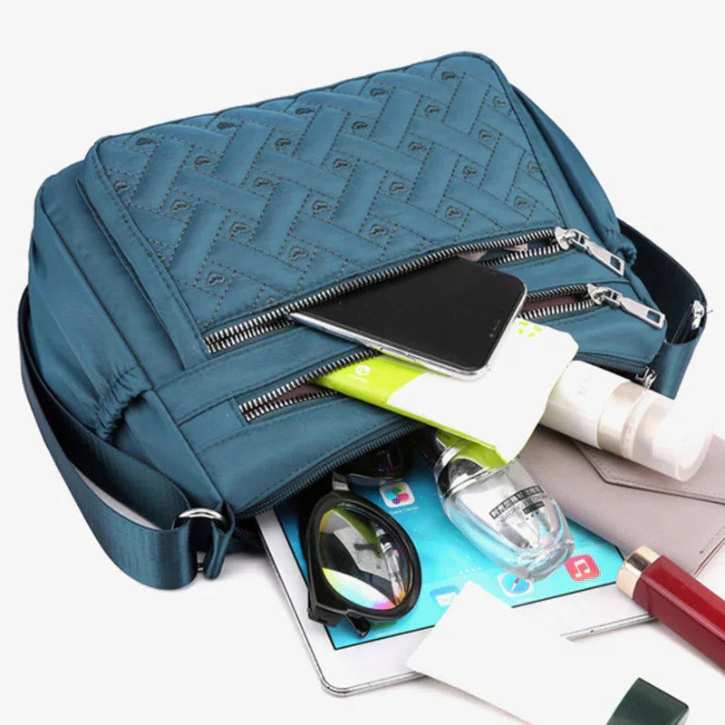 Noora™ | Nylon schoudertas met messenger