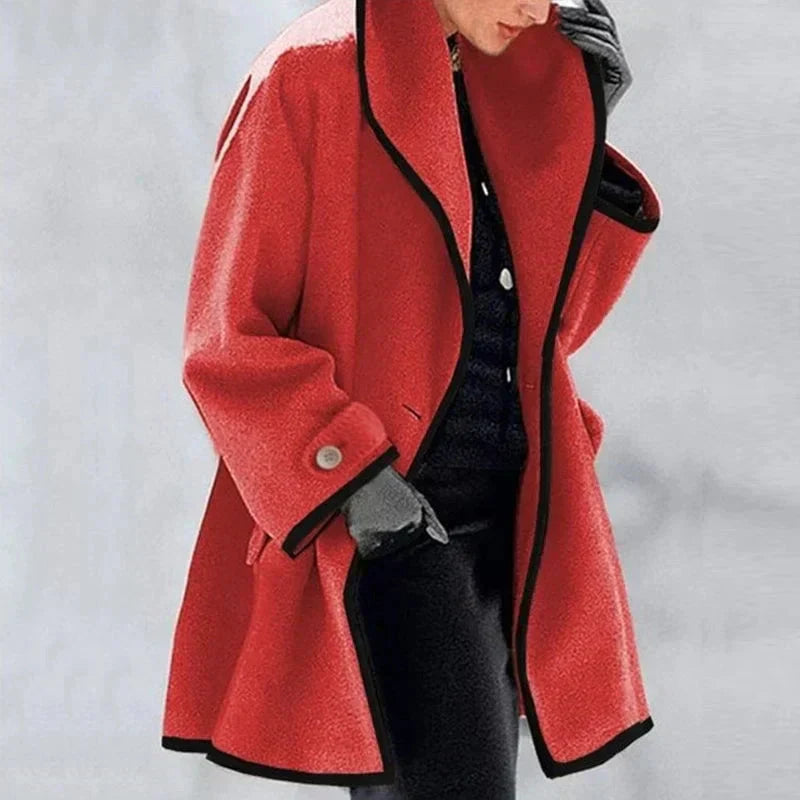 Casey | Wolcoat met Contrasterende Bies