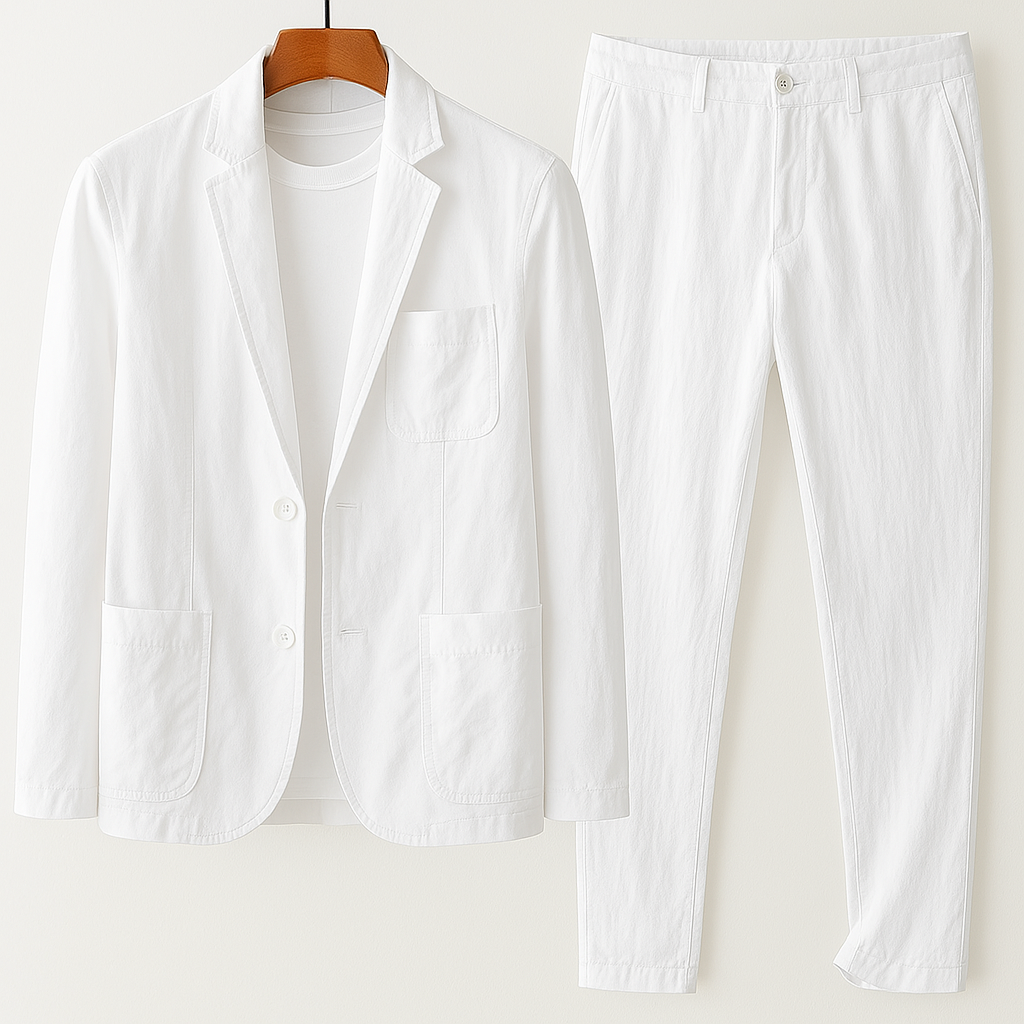 StilandCo – Linnen Herfstset met Jasje en Pantalon