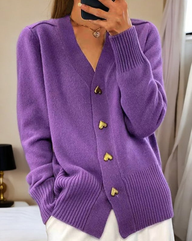 Maud | Elegante Cardigan met Hartvormige Knopen