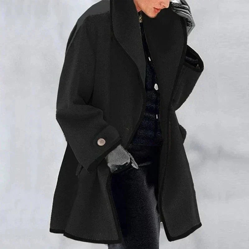 Casey | Wolcoat met Contrasterende Bies