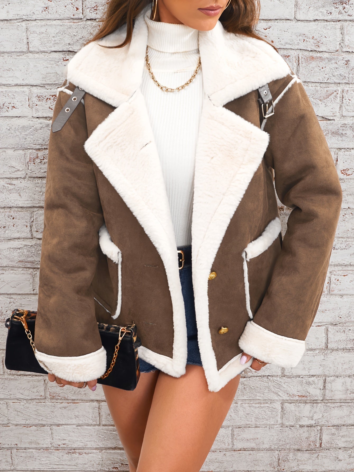 Revers pluche jas