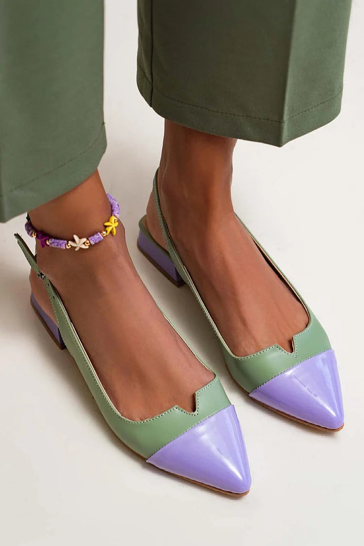 VITTORIA | Elegante ballerina met punt en bicolor details voor een verfijnde stijl