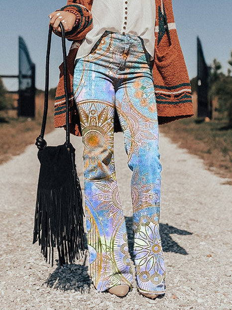 Fanelora | Zonneburst Flared Broek