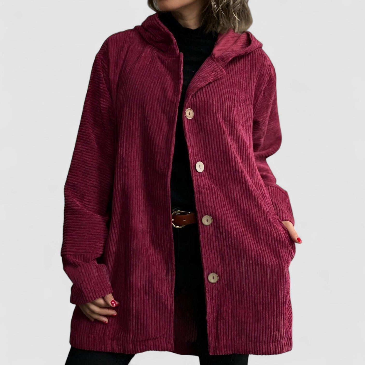 Anne | Luxe Corduroy Hoodie Jasje