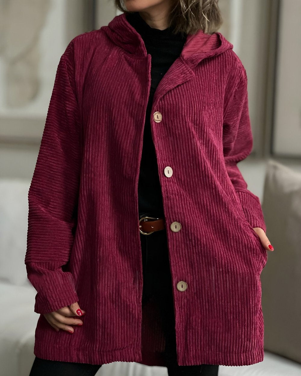 Anne | Luxe Corduroy Hoodie Jasje