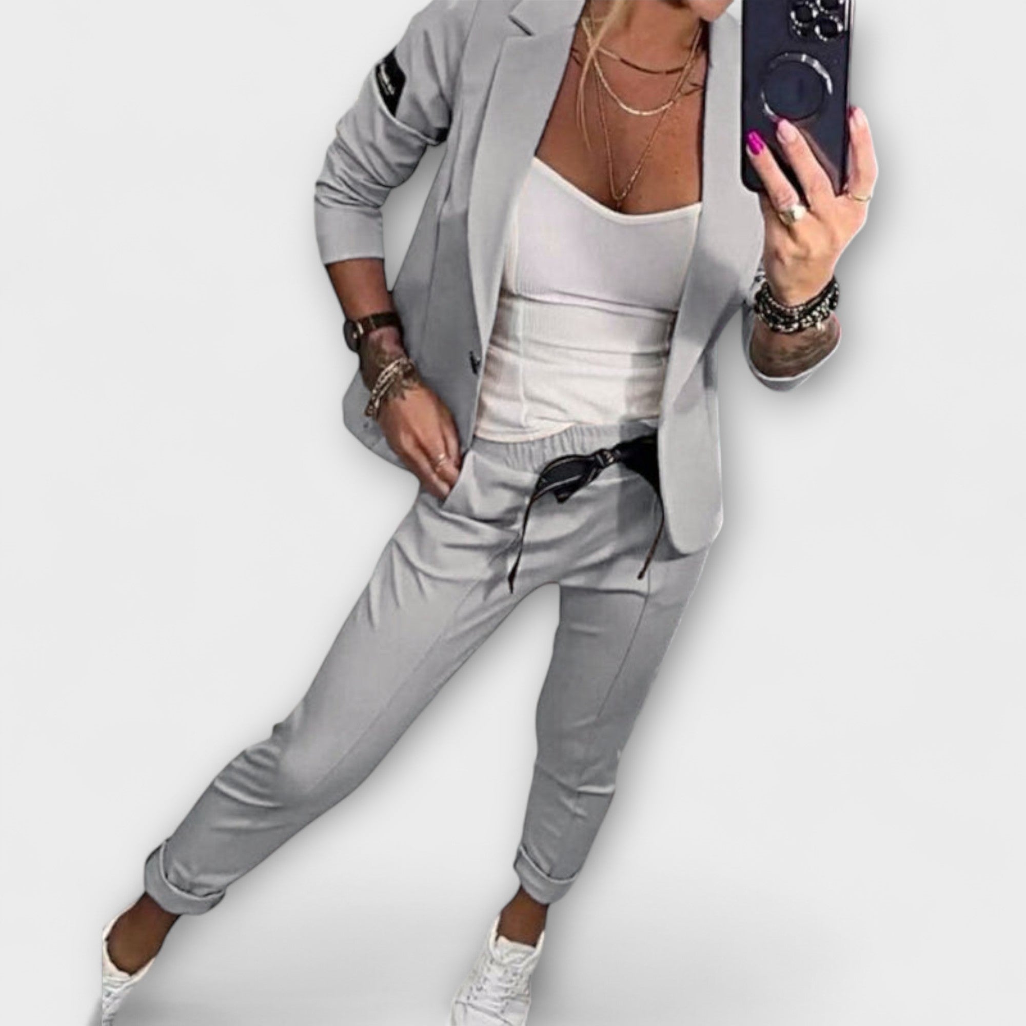 Vionne | Elegante combinatie van overhemd, jasje en broek