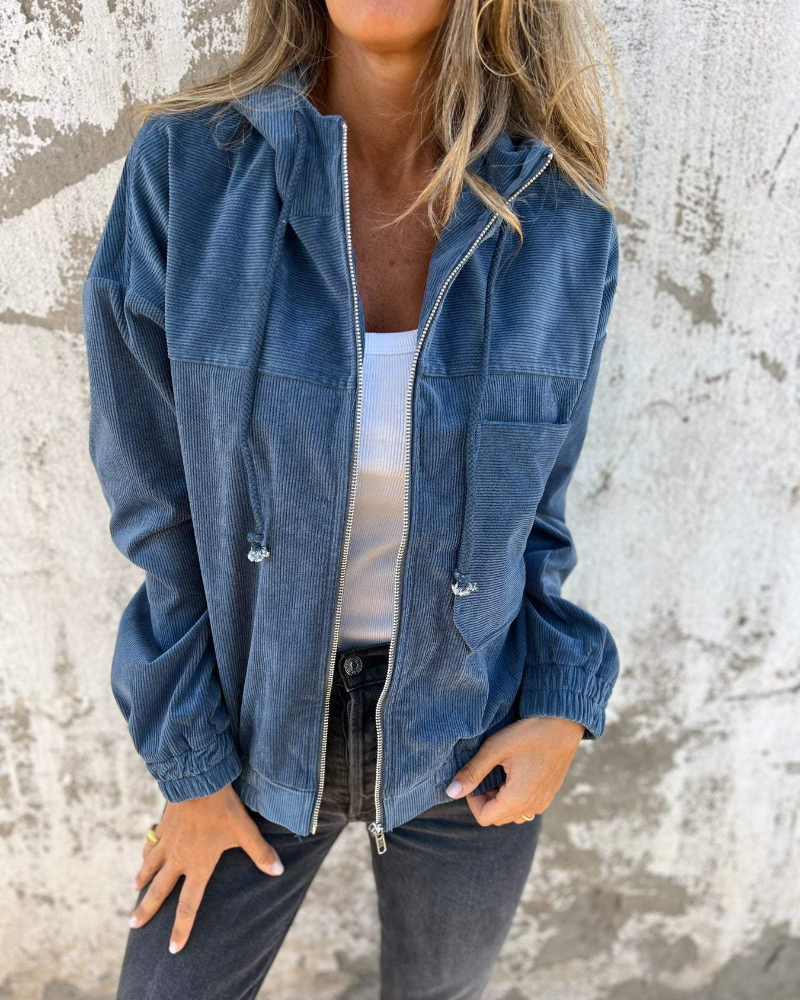 Britt | Luxe Corduroy Jas met Capuchon
