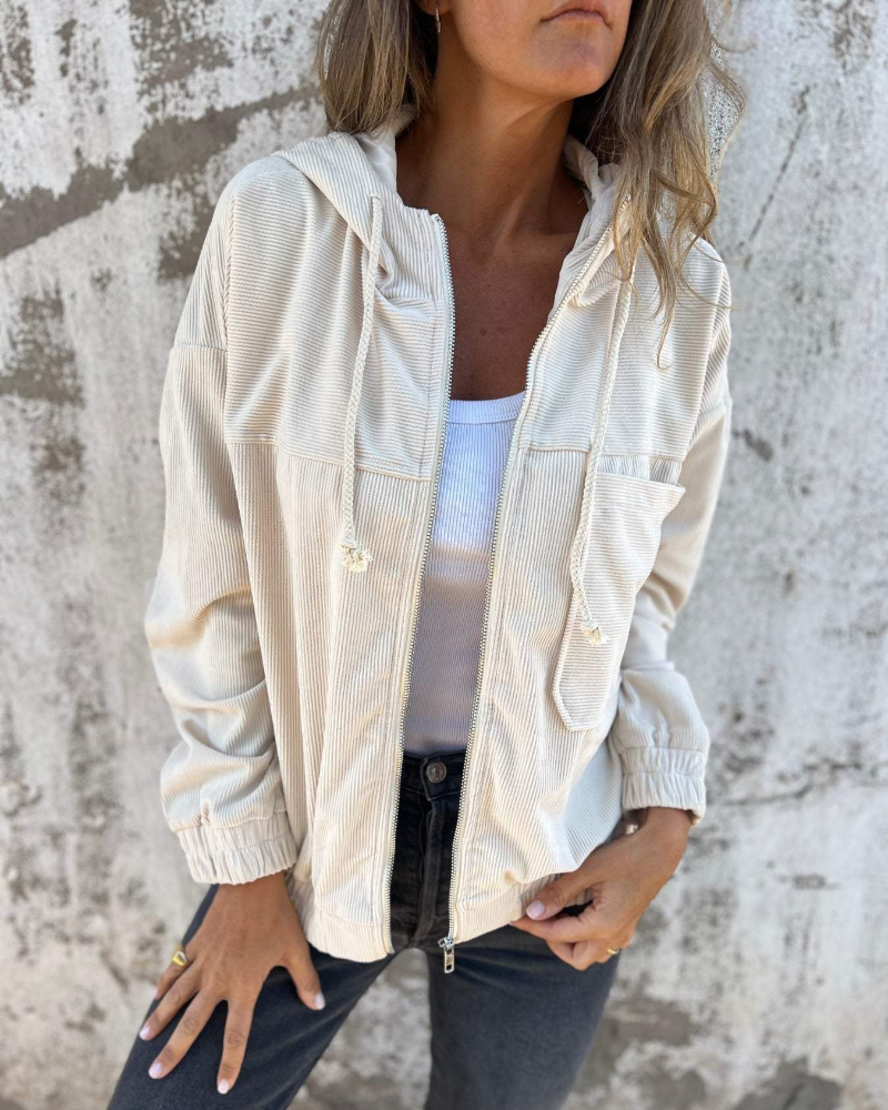 Britt | Luxe Corduroy Jas met Capuchon
