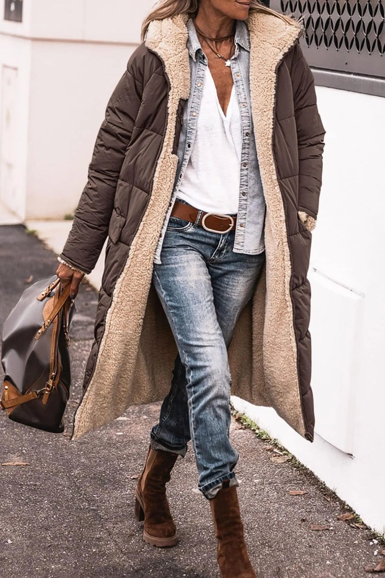 Johna – Luxe Omkeerbare Sherpa Jas