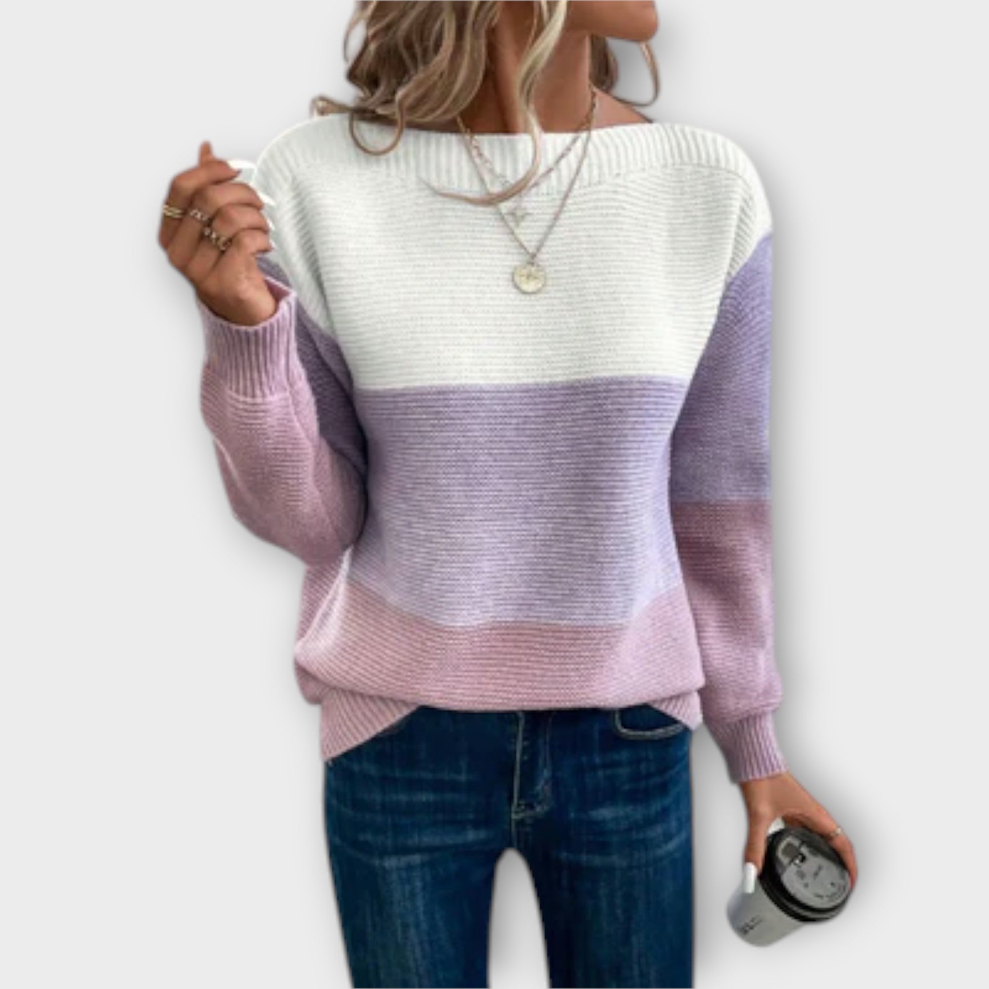 Stil&Co – Elegante patchwork trui in drie kleuren