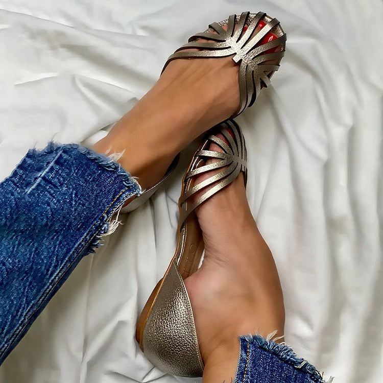 LIA Ballerina Gegraveerd met Open Neus - Elegante en Modieuze Schoenen