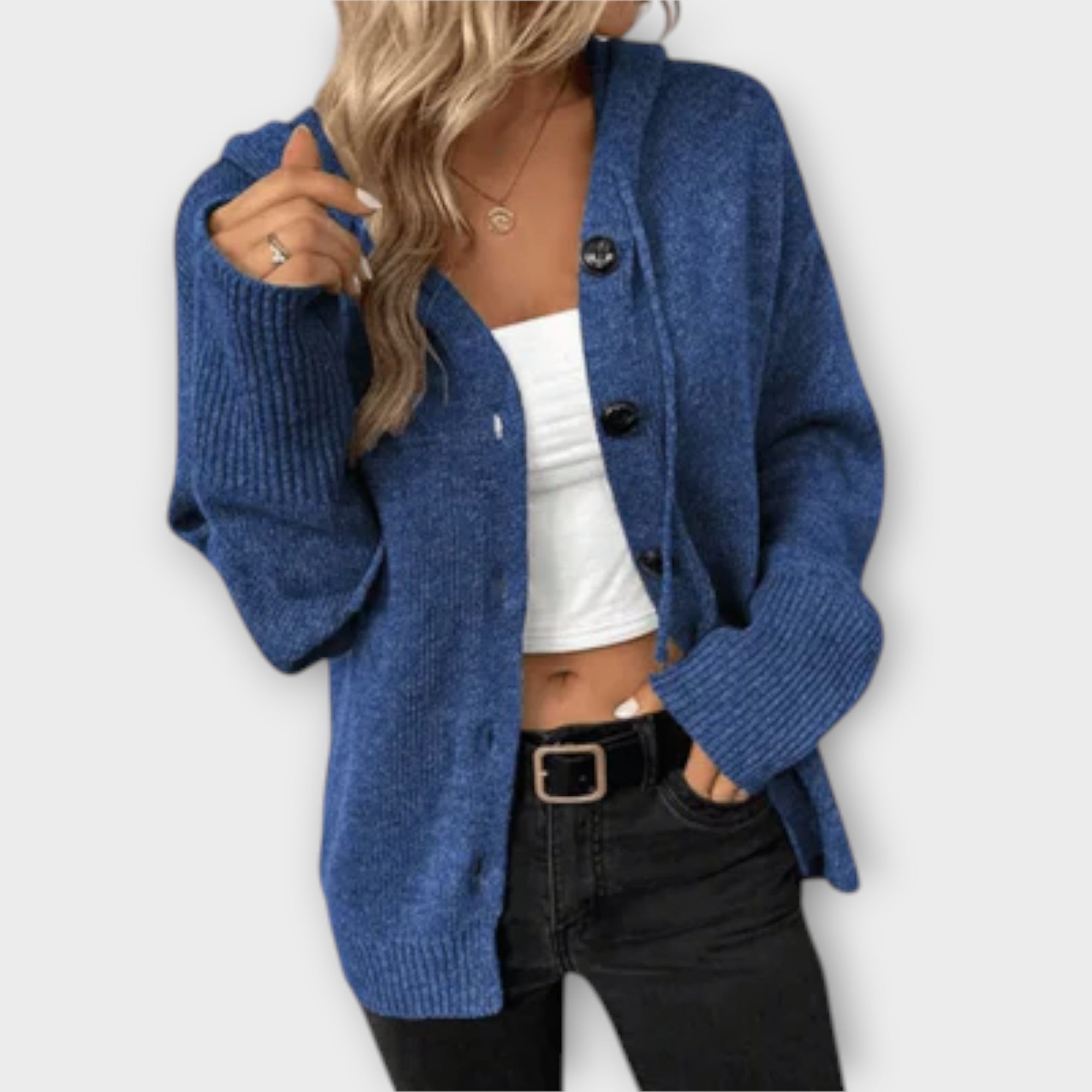 Britt – Gebreide Herfstcardigan met Knoopsluiting van Premium Wolmix