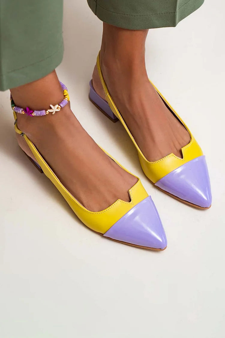 VITTORIA | Elegante ballerina met punt en bicolor details voor een verfijnde stijl