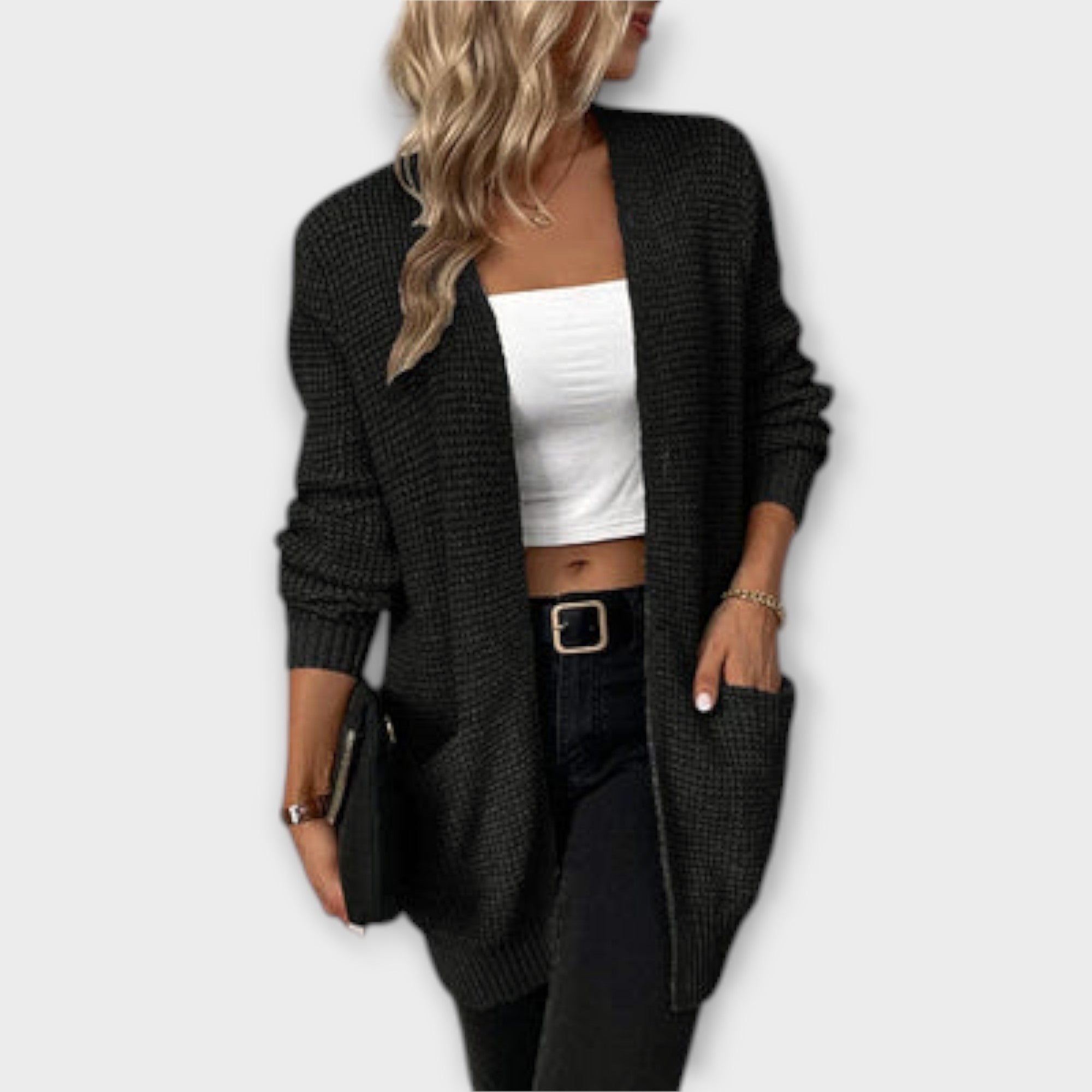 Stil&Co – Casual gebreide cardigan met zakken