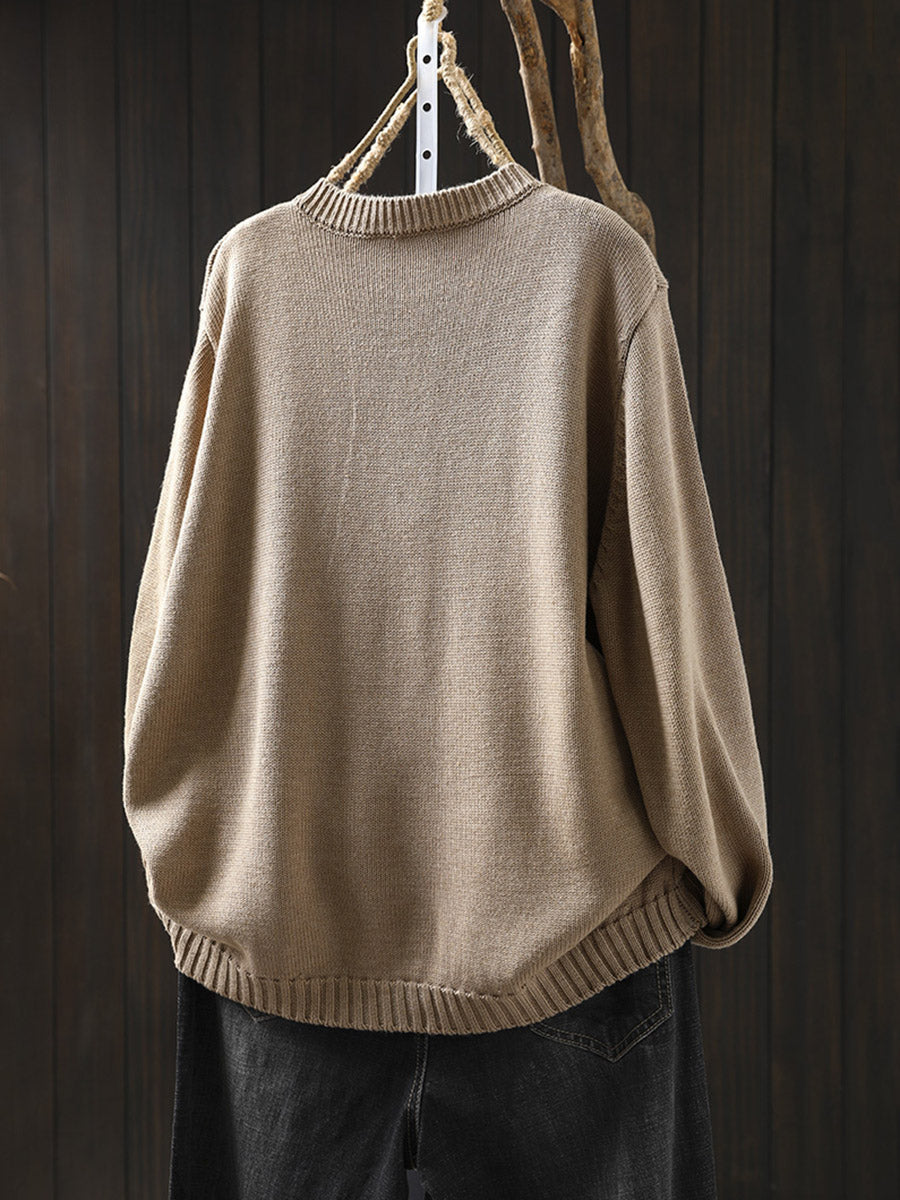 Sanne | Gebreide Cardigan met Gekleurde Knopen