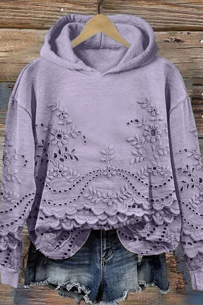 Prato | Hoodie met Kantdetails