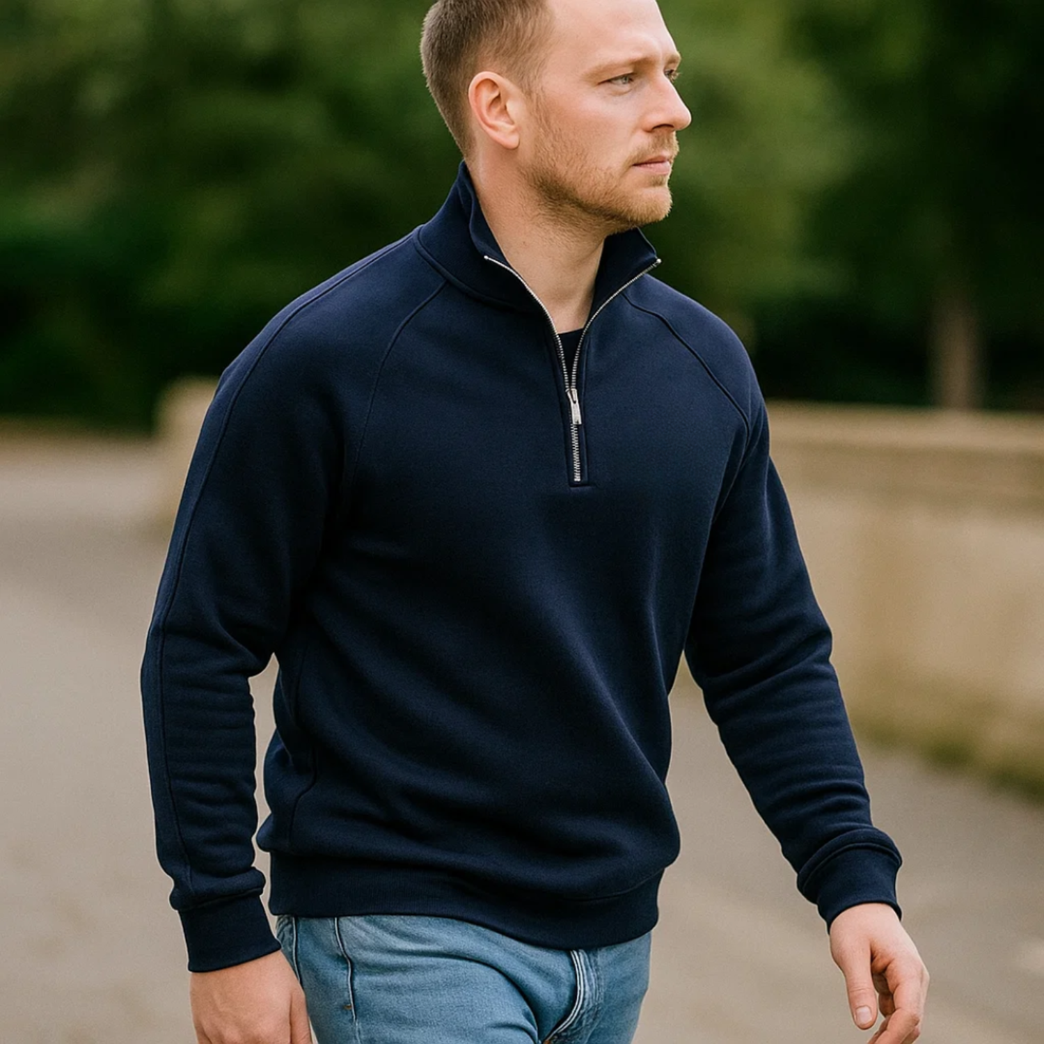 Casper | Katoenen Half Zip Trui