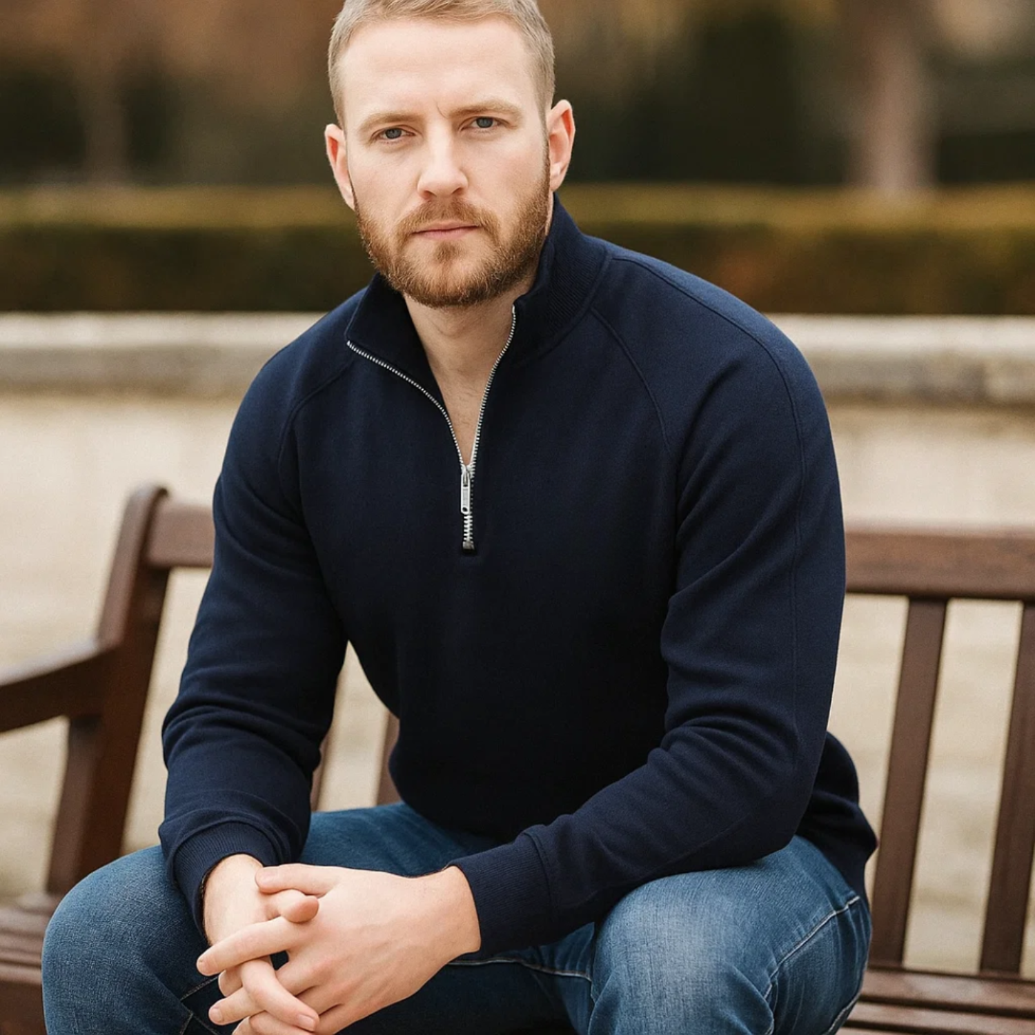Casper | Katoenen Half Zip Trui