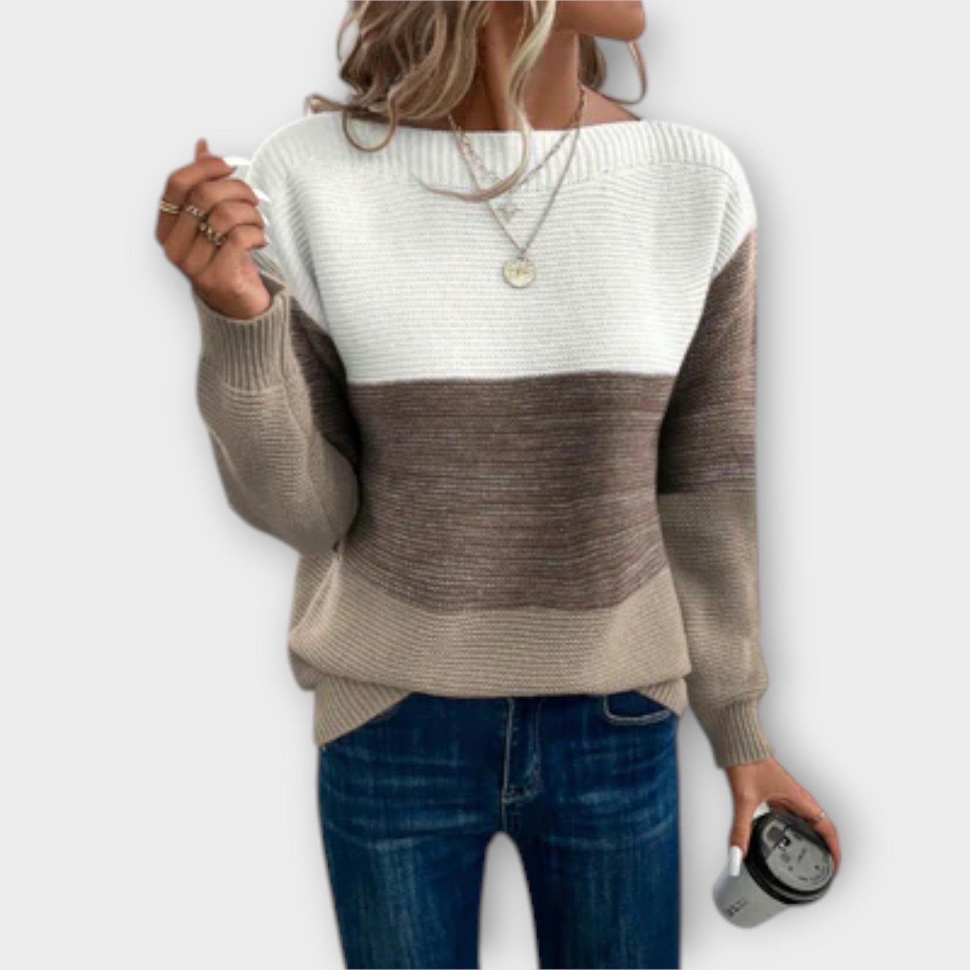 Stil&Co – Elegante patchwork trui in drie kleuren