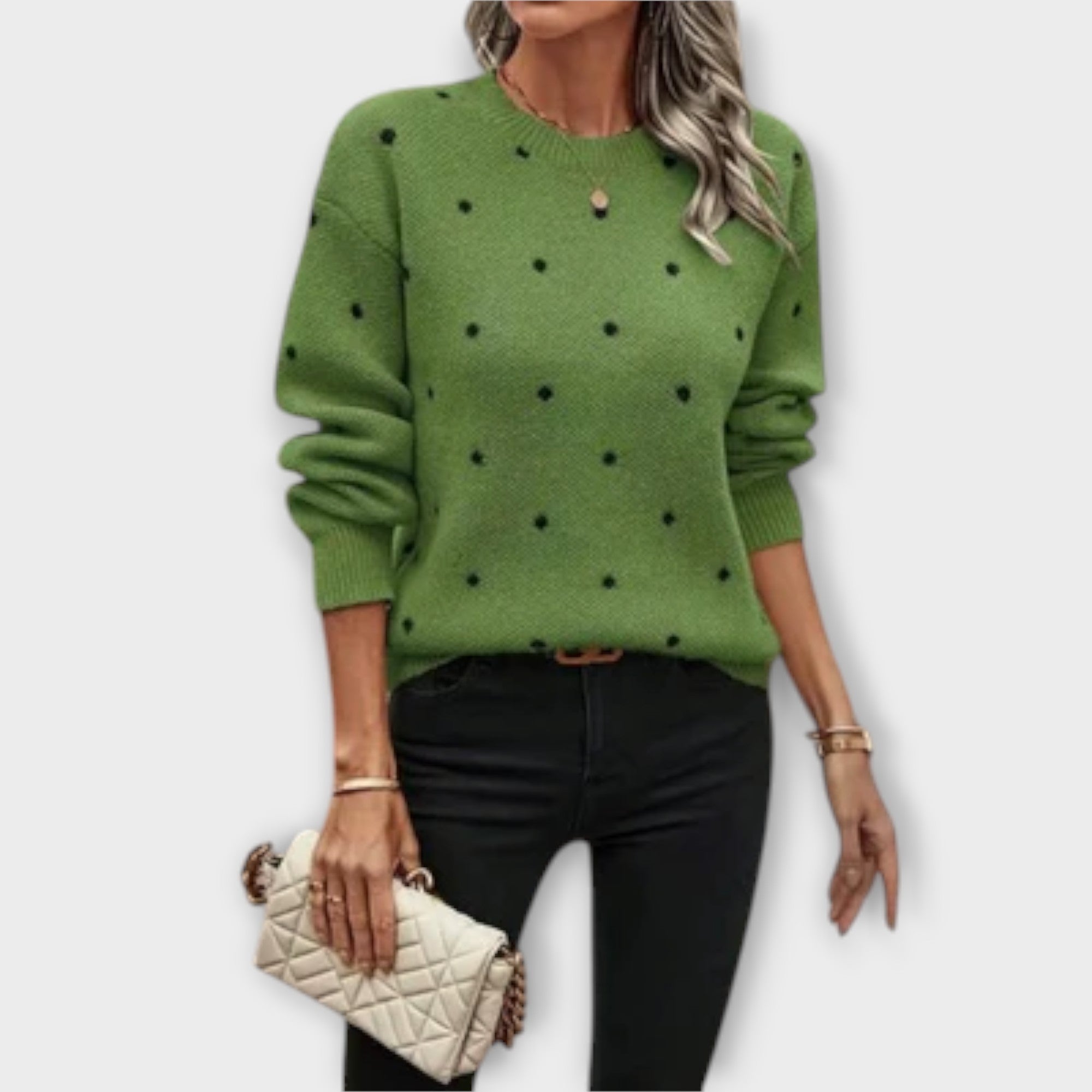 Stil&Co – Casual gebreide trui met lange mouwen en stippenmotief