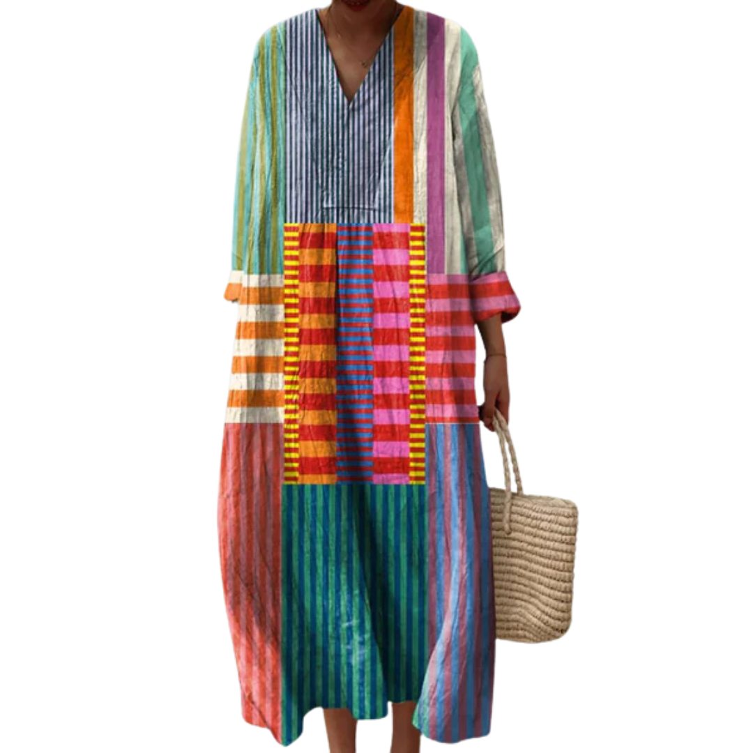 Van Der Waal™ | Elegante jurk met artistiek patroon