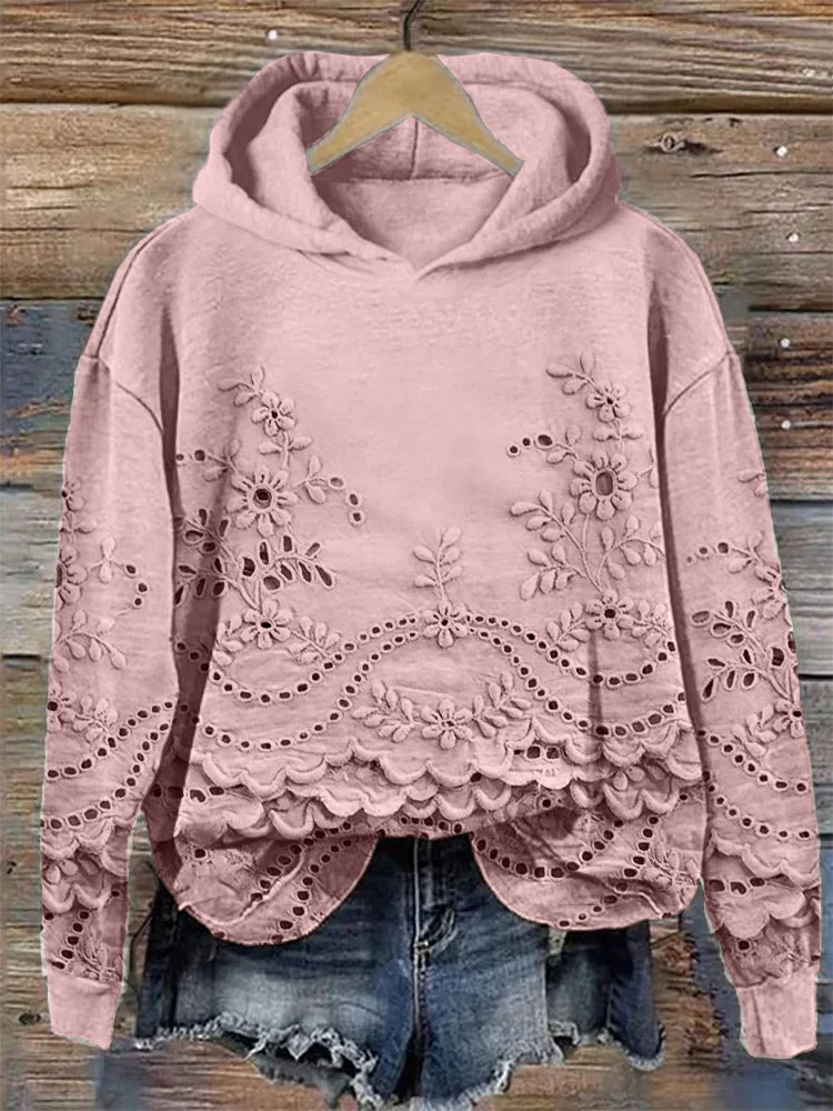 Sacha – Hoodie met Bloemenborduursel