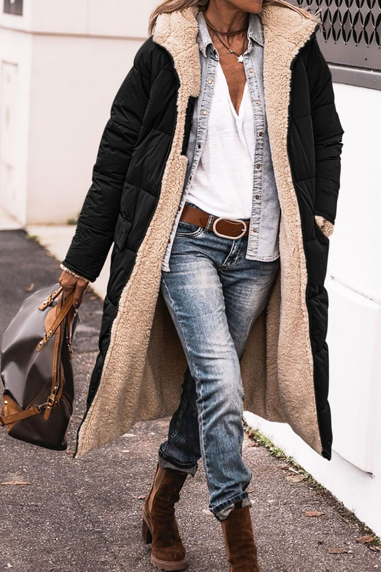 Johna – Luxe Omkeerbare Sherpa Jas