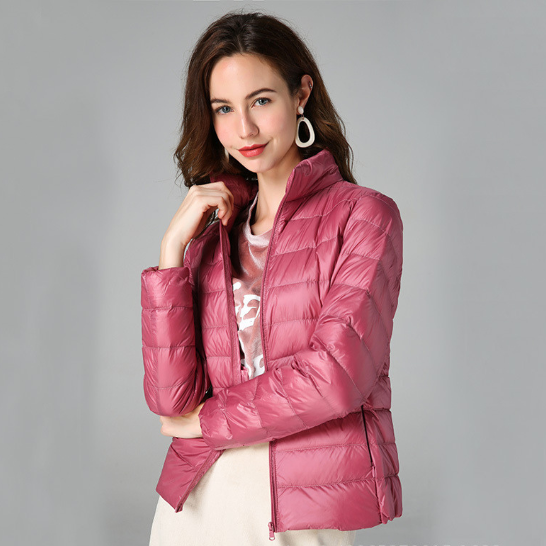 Aurora | Nieuwe Ultralichte Jas met Witte Donzen Veren