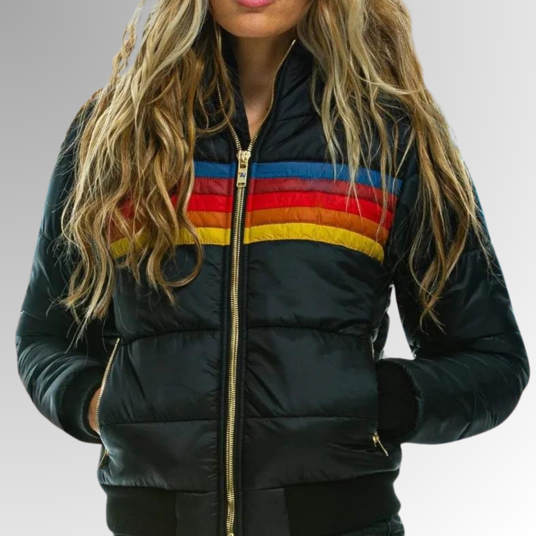Aurora – Retro Regenboog Pufferjas