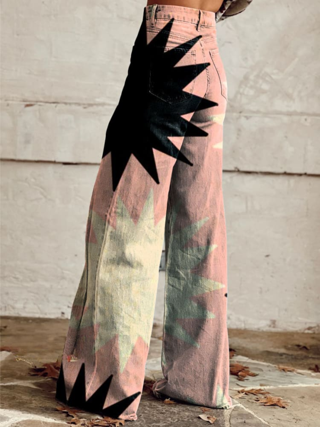 Stella | Wijde Spijkerbroek met Bohemian Print