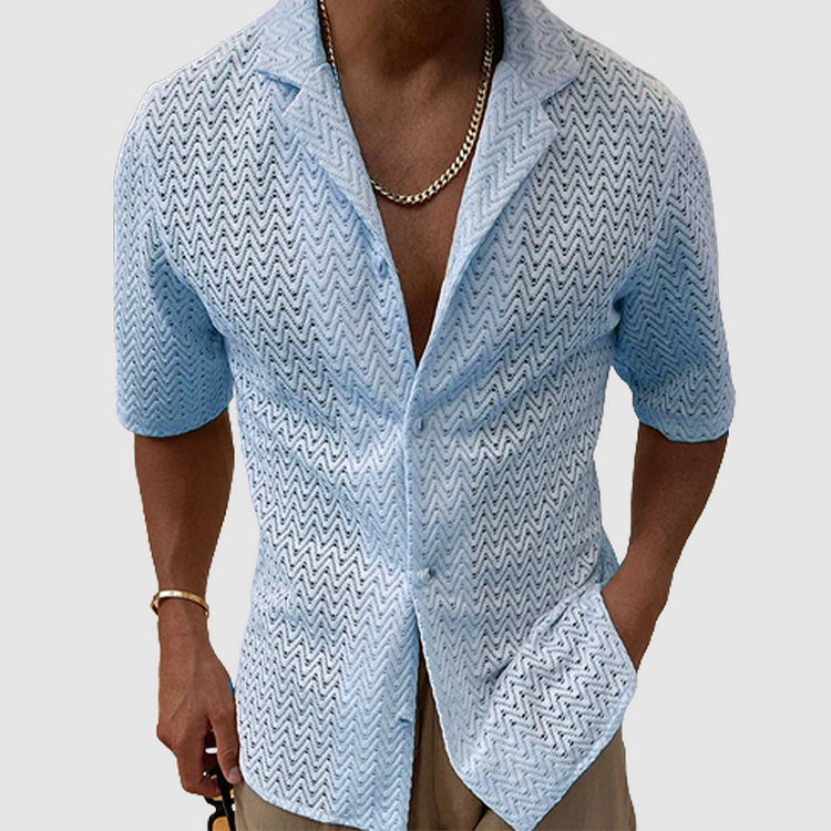 Aaron - Effen gebreid shirt met kapsel