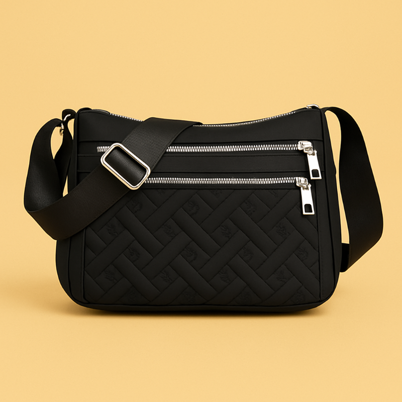 Noora™ | Nylon schoudertas met messenger