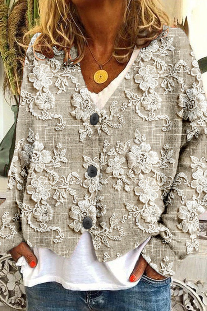 Petali | Cardigan met Bloemborduursel