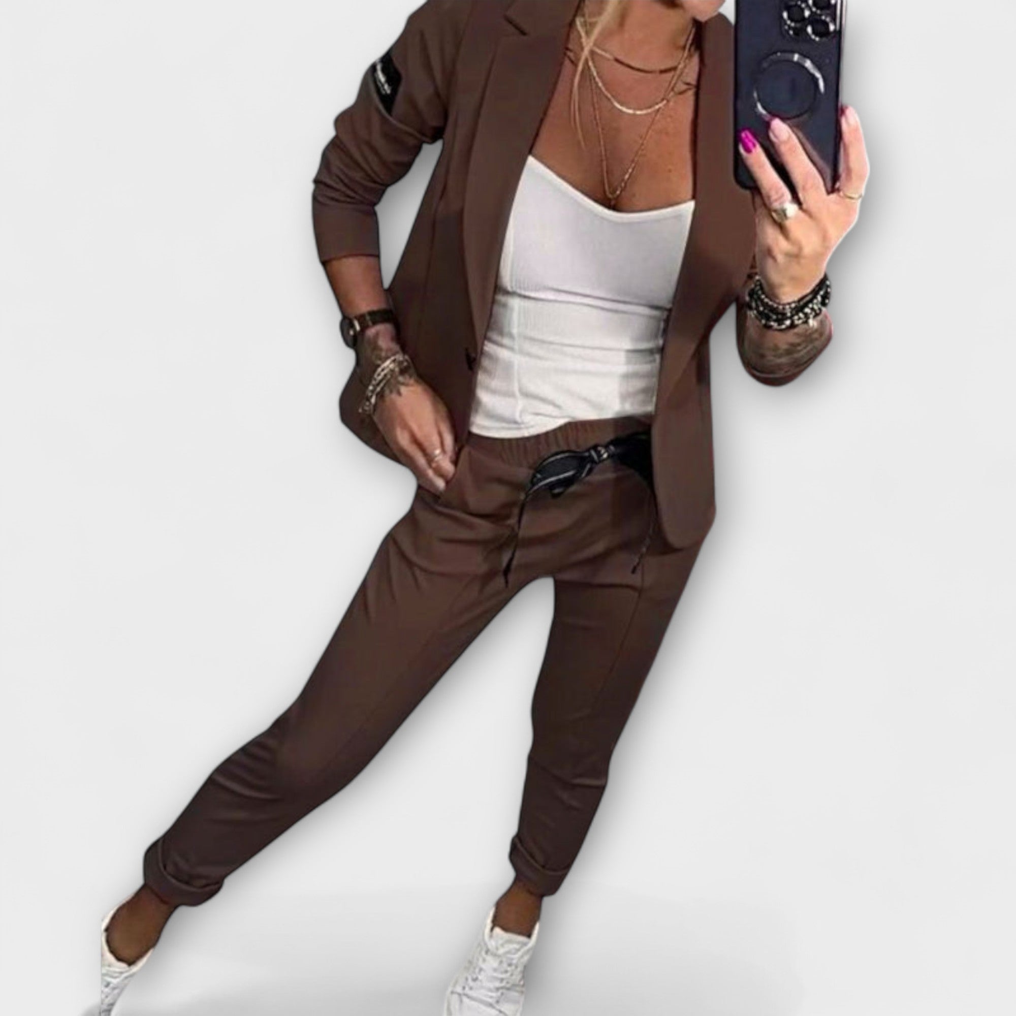 Vionne | Elegante combinatie van overhemd, jasje en broek