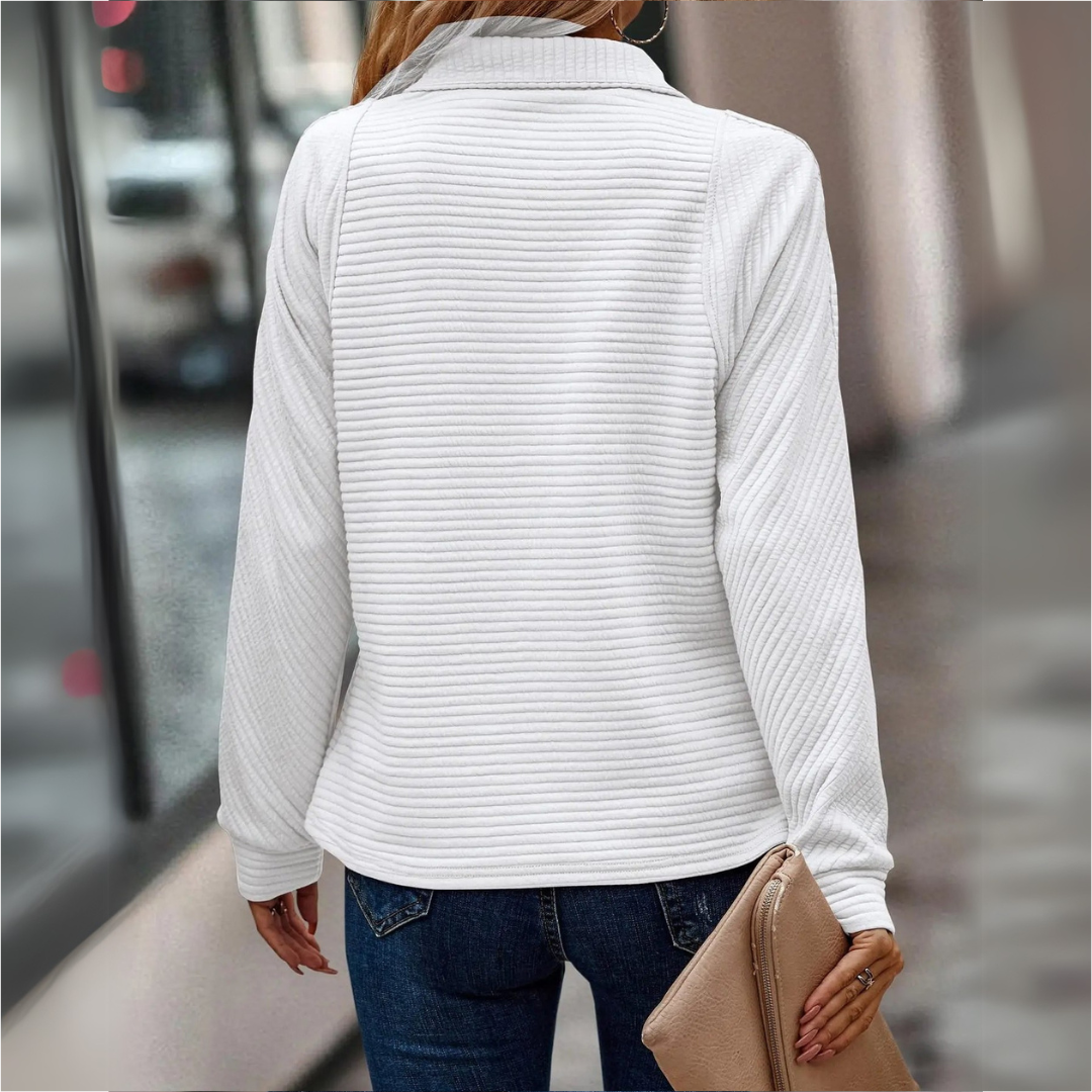 Suzanne – Trui met Half-Zip Detail