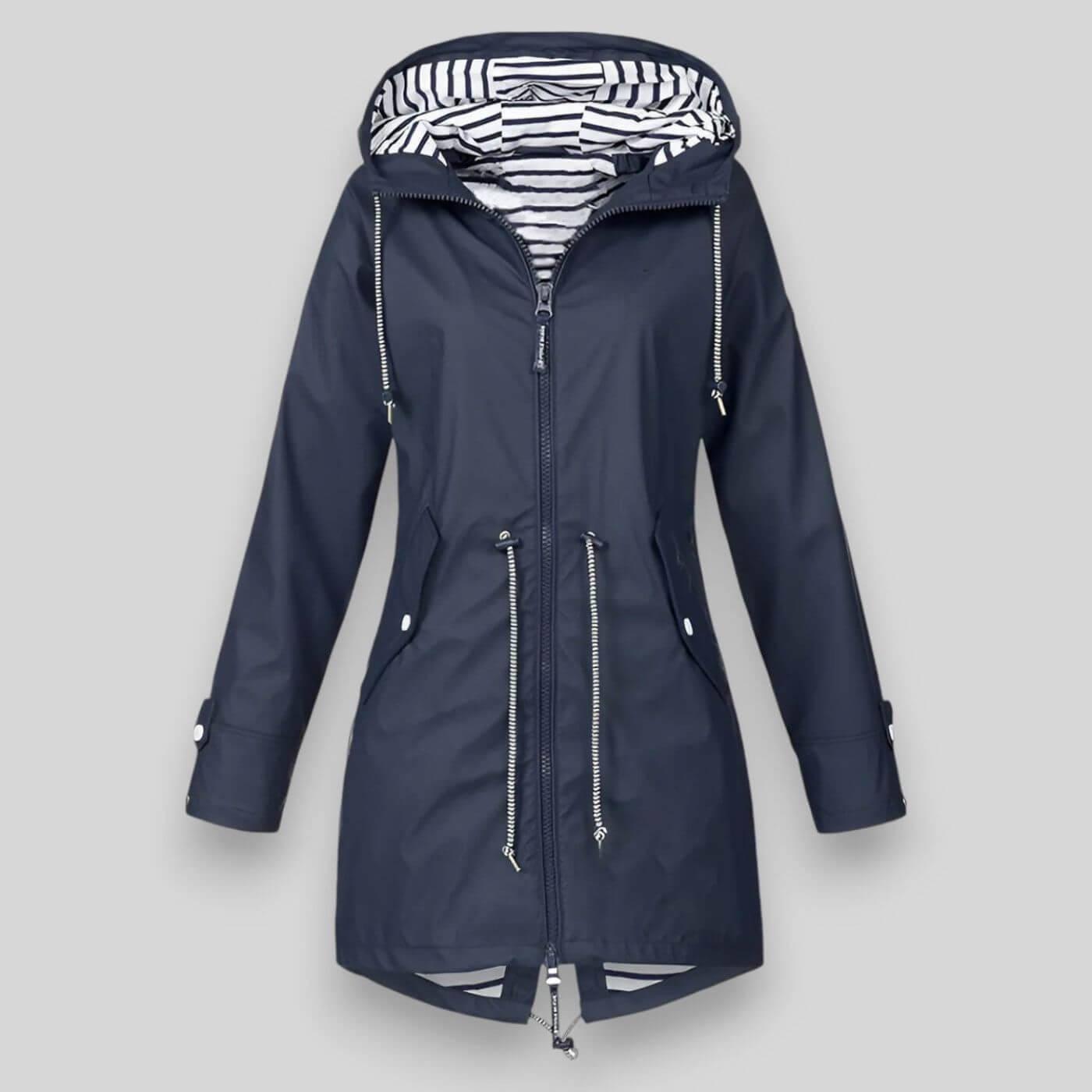 Esther | Waterdichte Lange Jas met Capuchon en Voering