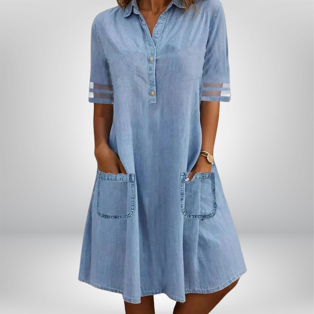 Ylva | Lichte en Luchtige Denimjurk