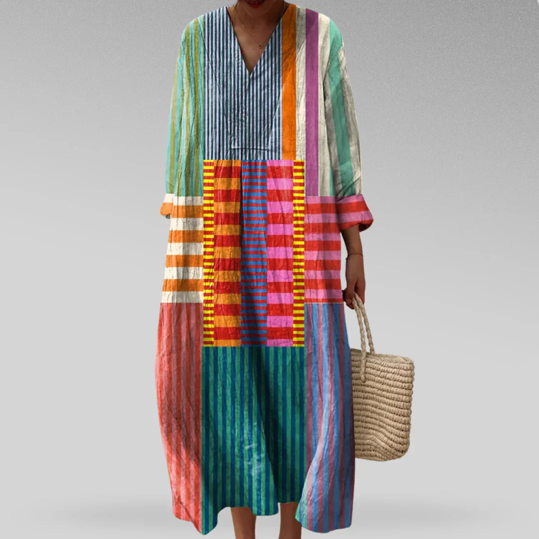 Van Der Waal™ | Elegante jurk met artistiek patroon