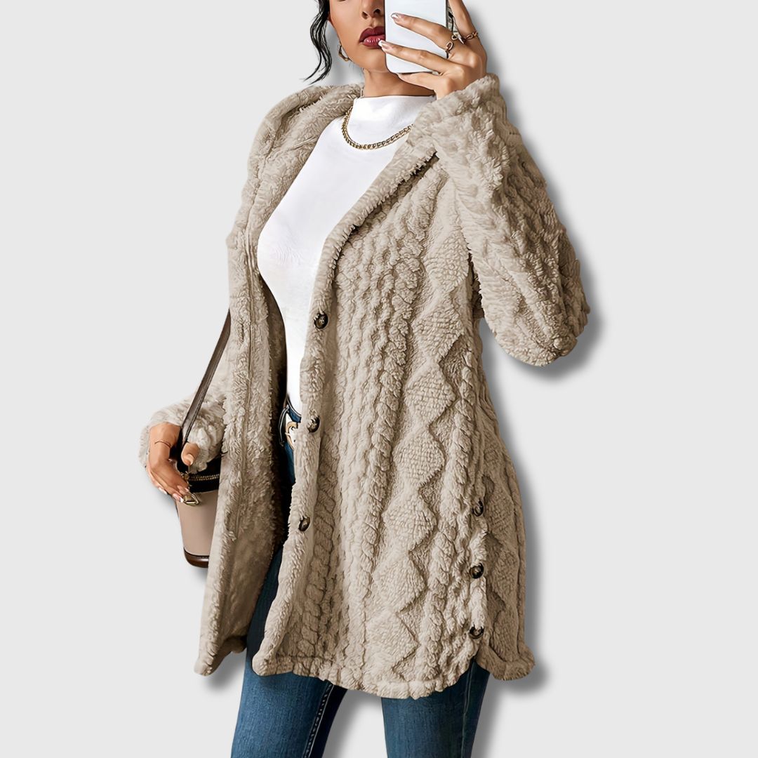 Élodie - Dames Teddy Coat met capuchon, gelimiteerde oplage