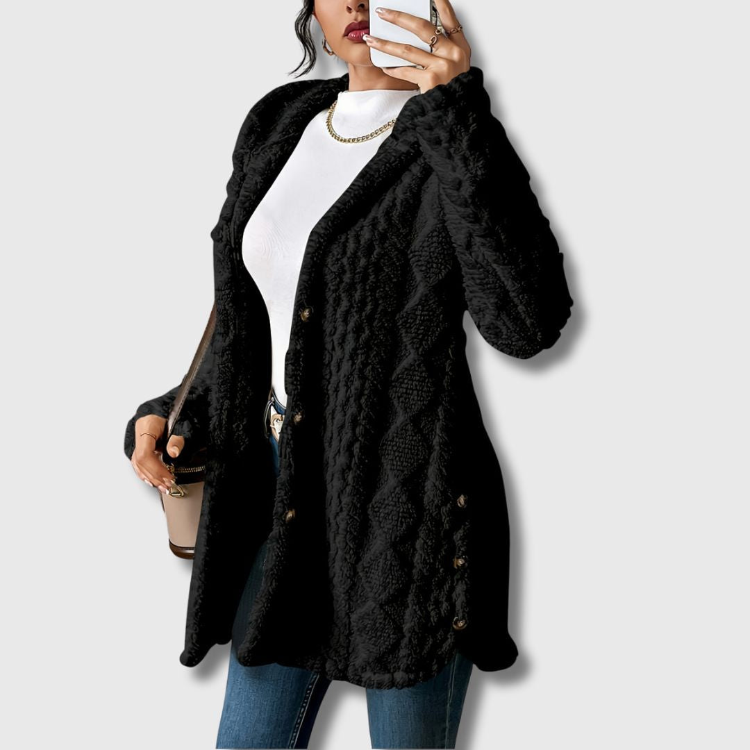 Élodie - Dames Teddy Coat met capuchon, gelimiteerde oplage