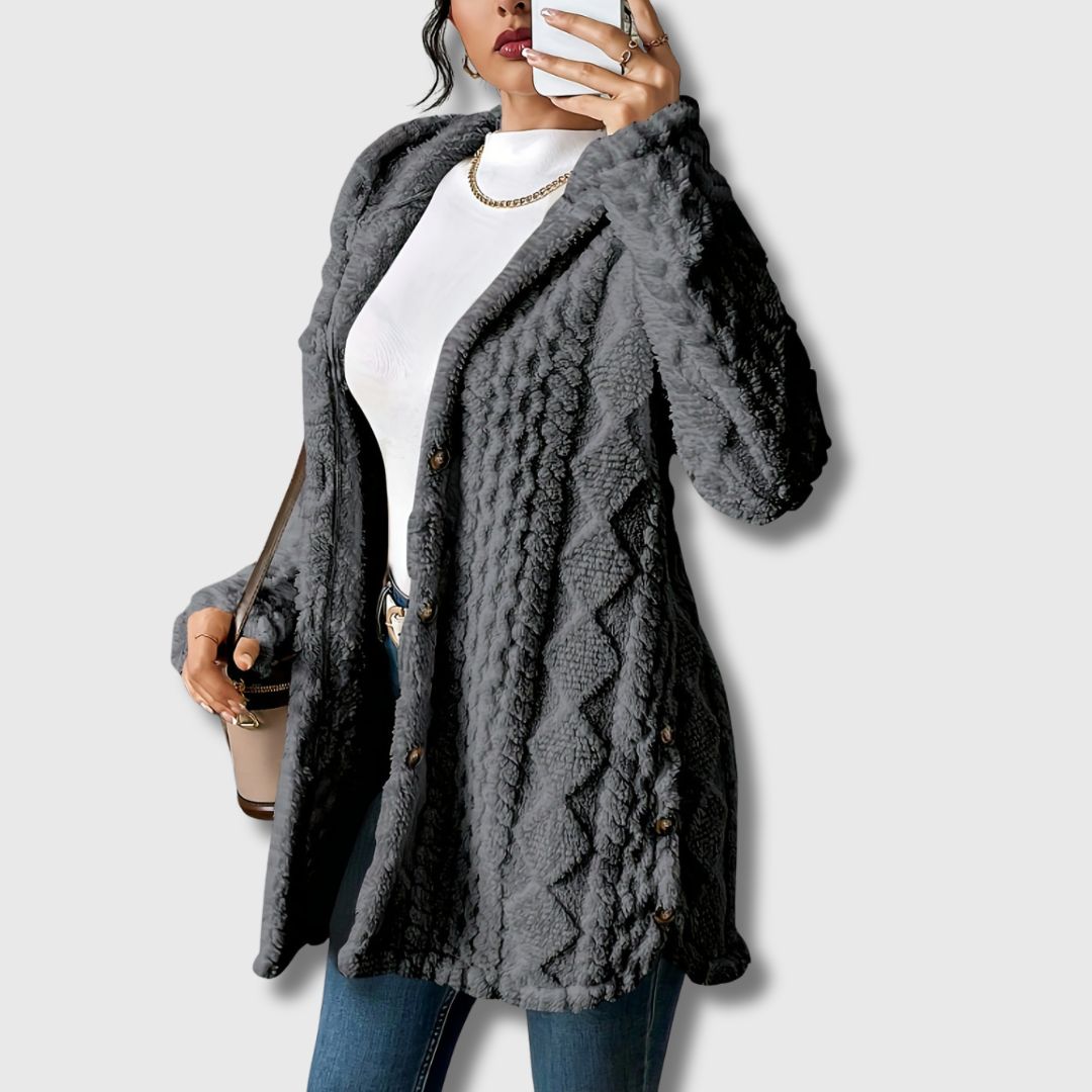Élodie - Dames Teddy Coat met capuchon, gelimiteerde oplage