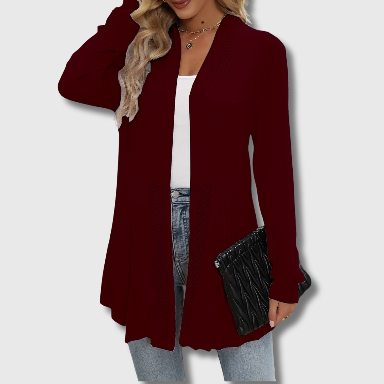 Fleur - Elegante opengewerkte gebreide cardigan voor dames, gelimiteerde oplage