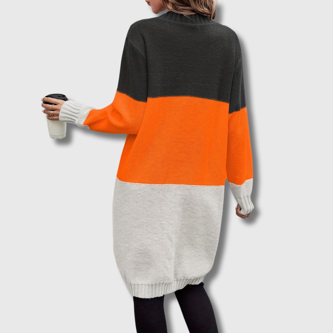 Colette – Dames Color Block Button-Up Cardigan Limited Edition
